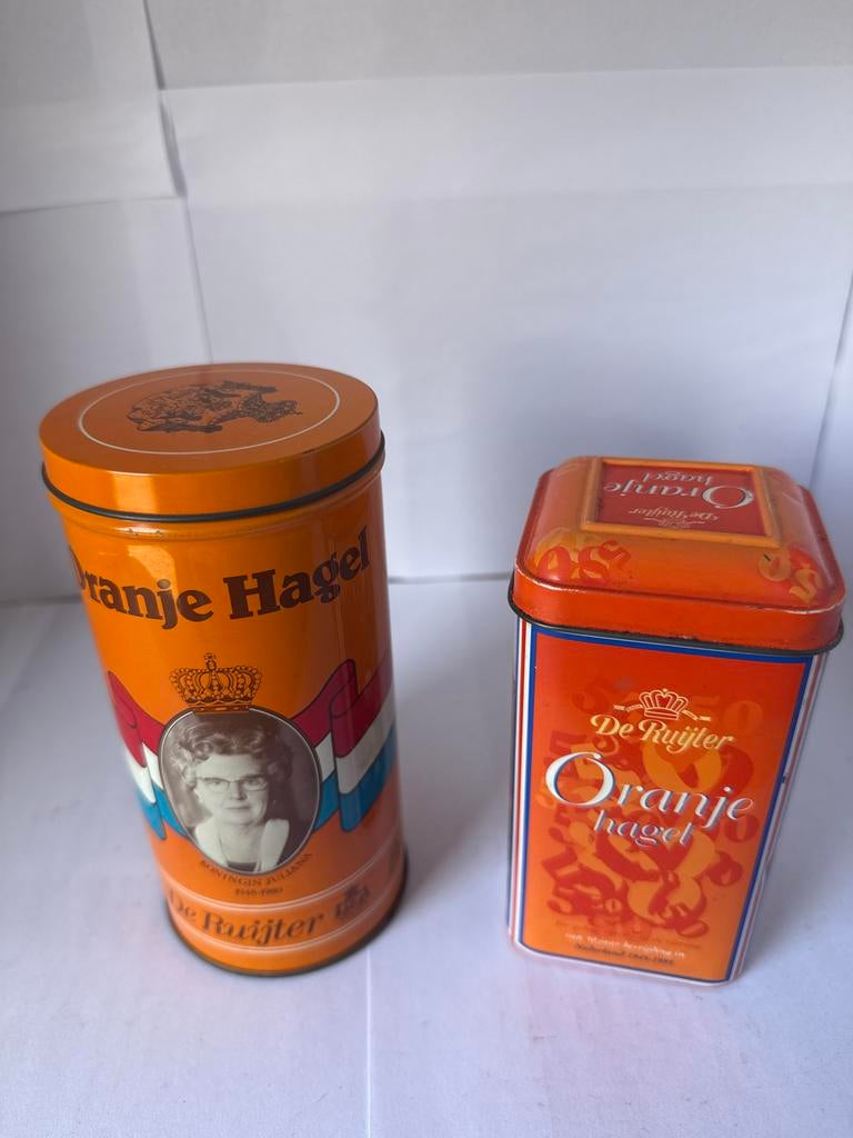 2 blikken Oranje Hagel De Ruijter, Ophalen of Verzenden, Gebruikt, Overige, Overige merken