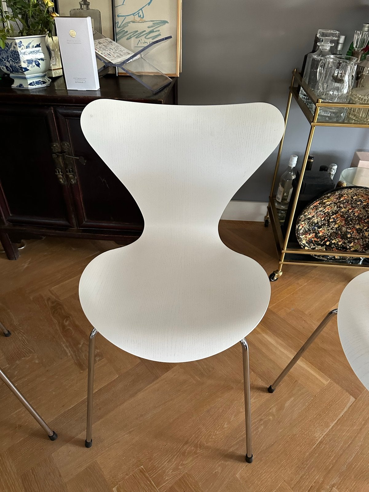 Set van 4 Fritz Hansen Serie 7 Vlinderstoelen - Wit, Ophalen, Gebruikt, Wit, Vier