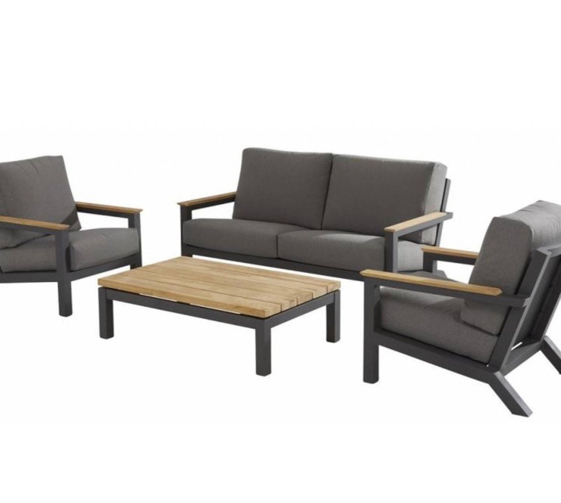 4 Seasons Outdoor Capitol Loungeset Antraciet verstelbaar!, Ophalen, 5 zitplaatsen, Aluminium, Zo goed als nieuw