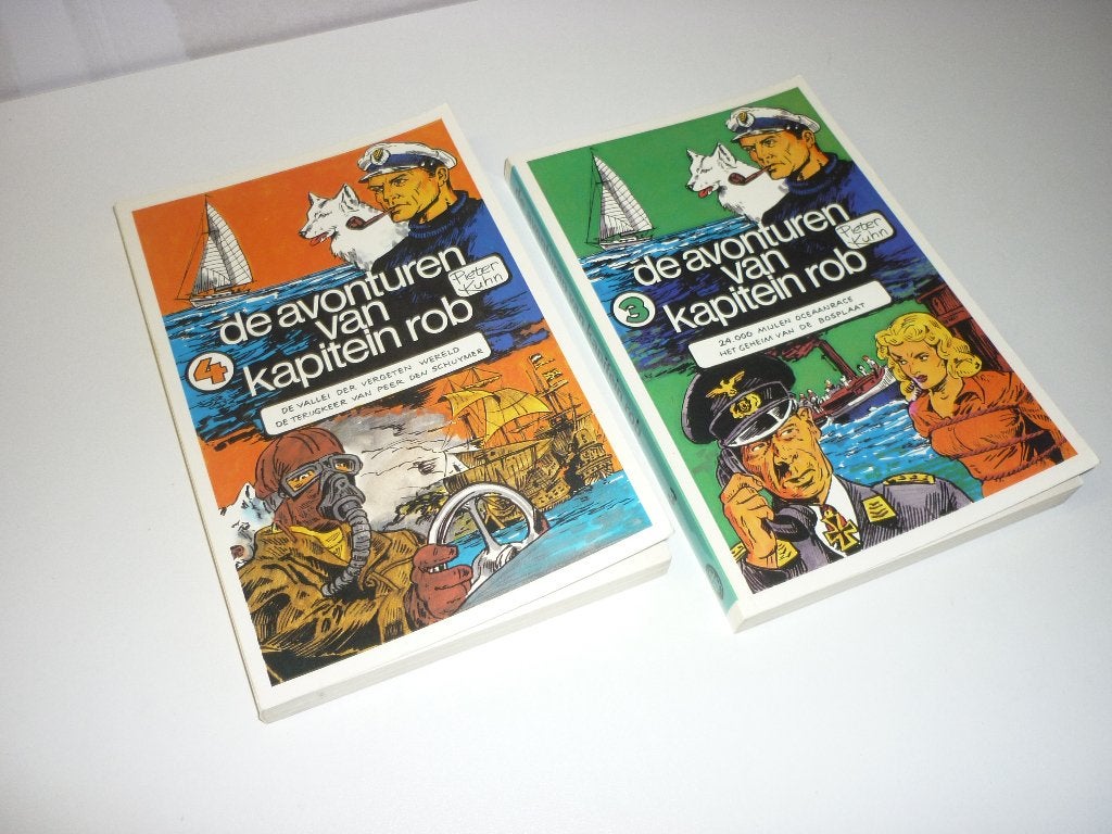 Peter Kuhn: 2x Avonturen van Kapitein Rob  (deel 3 en 4), Meerdere stripboeken, Ophalen of Verzenden, Zo goed als nieuw