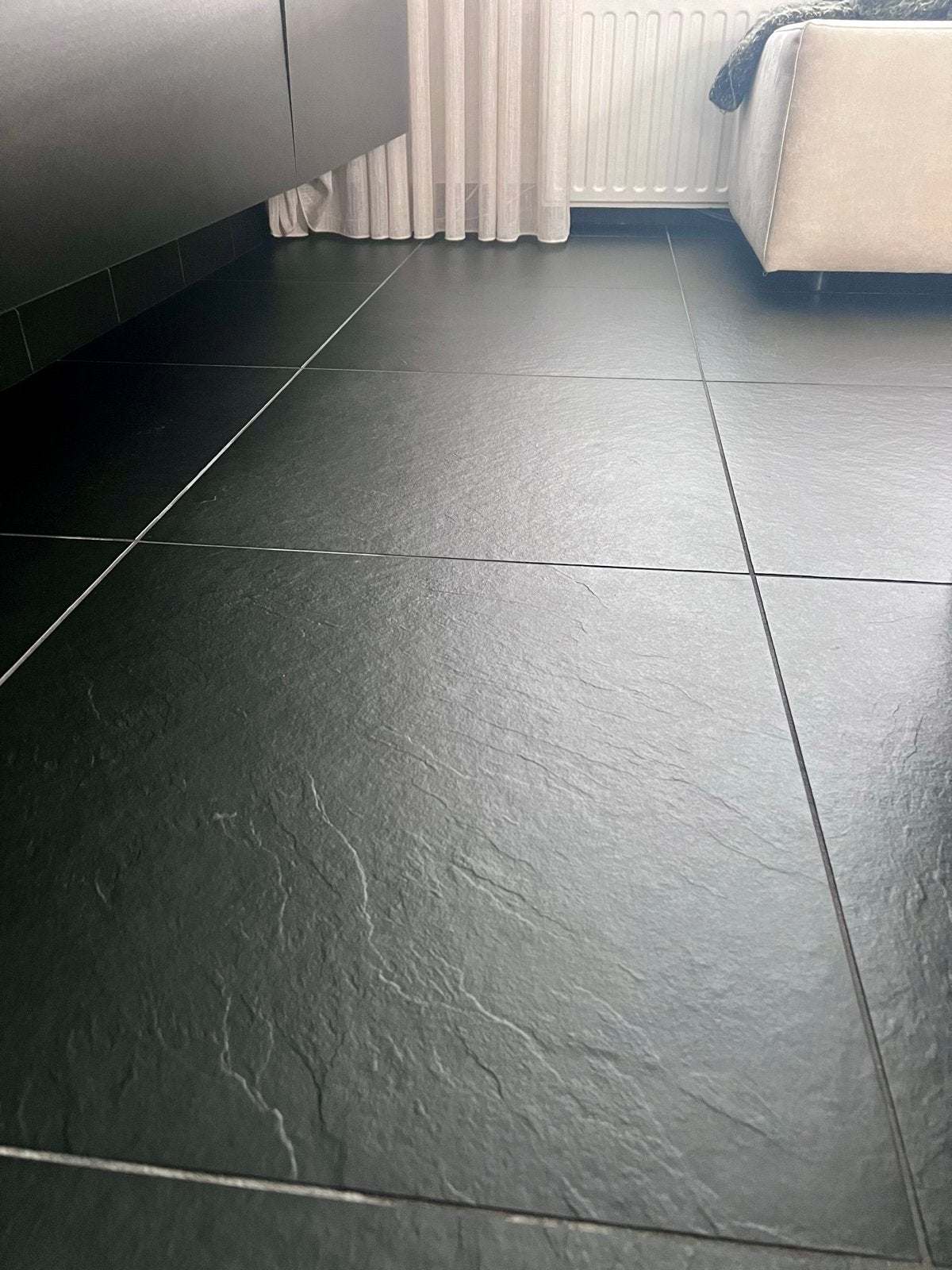 Zwarte tegels door en door zwart 60x60 cm, Doe-het-zelf en Verbouw, Ophalen, 60 cm of meer, Gebruikt, Keramiek