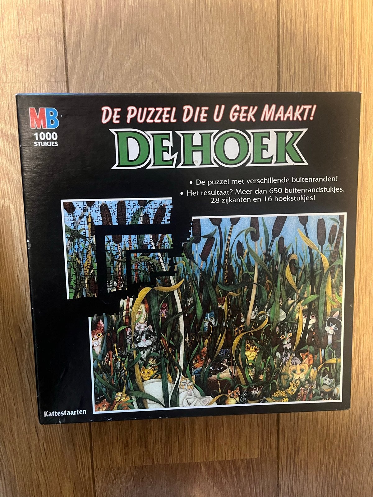 MB De Hoek Kattenstaarten Puzzel 1000 Stukjes, Ophalen of Verzenden, 500 t/m 1500 stukjes, Gebruikt, Legpuzzel
