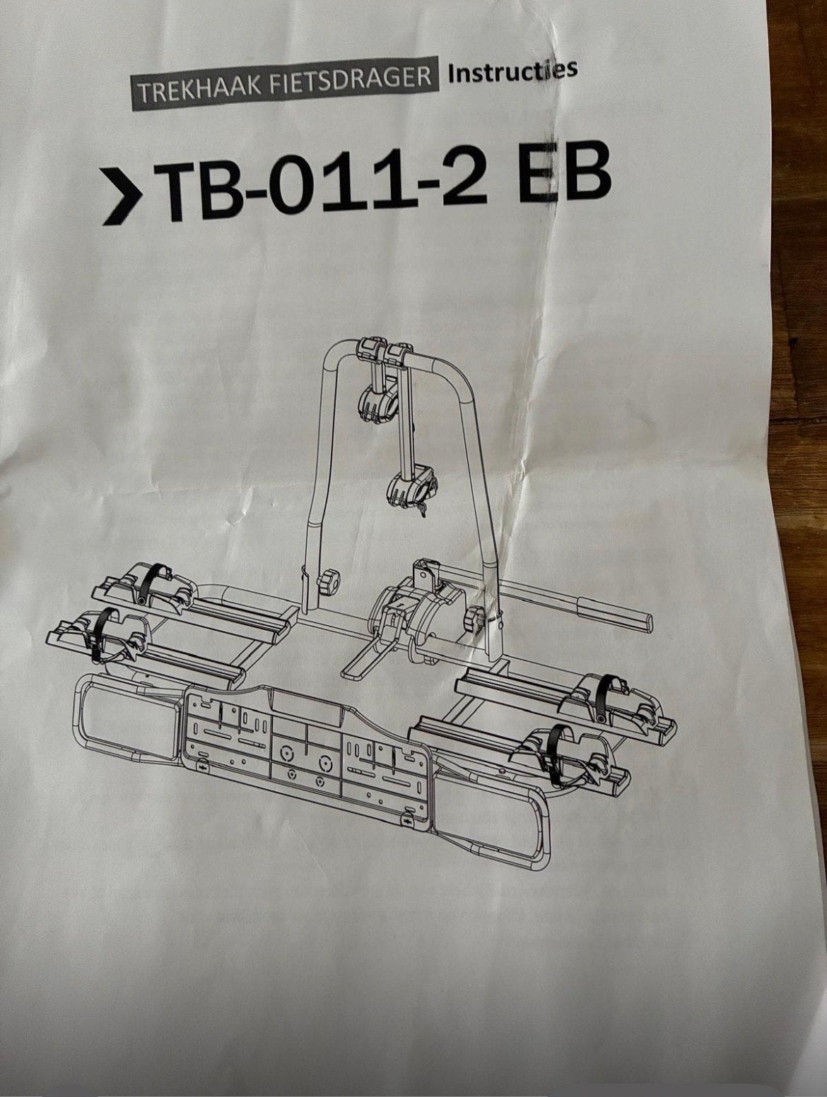 Trekhaak fietsendrager TB-011-2 EB - Zo goed als nieuw, Auto diversen, Fietsendragers, Ophalen of Verzenden, Zo goed als nieuw