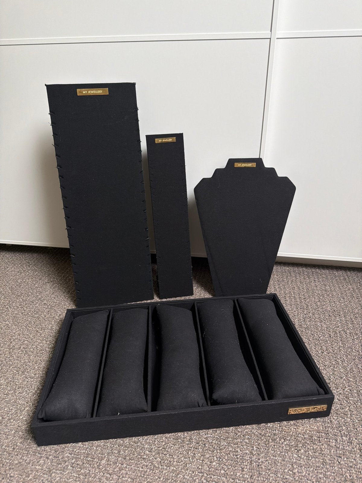 Sieraden display set - Zwart fluweel, Sieraden, Tassen en Uiterlijk, Overige Accessoires, Ophalen, Zo goed als nieuw