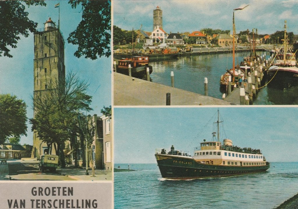 TERSCHELLING Brandaris Haven Veerboot Groeten, Verzenden, 1960 tot 1980, Gelopen, Waddeneilanden