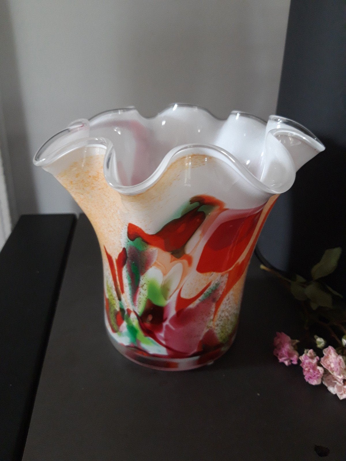 Fidrio vaas. Glas. Mixed Coleur., Huis en Inrichting, Ophalen of Verzenden, Zo goed als nieuw