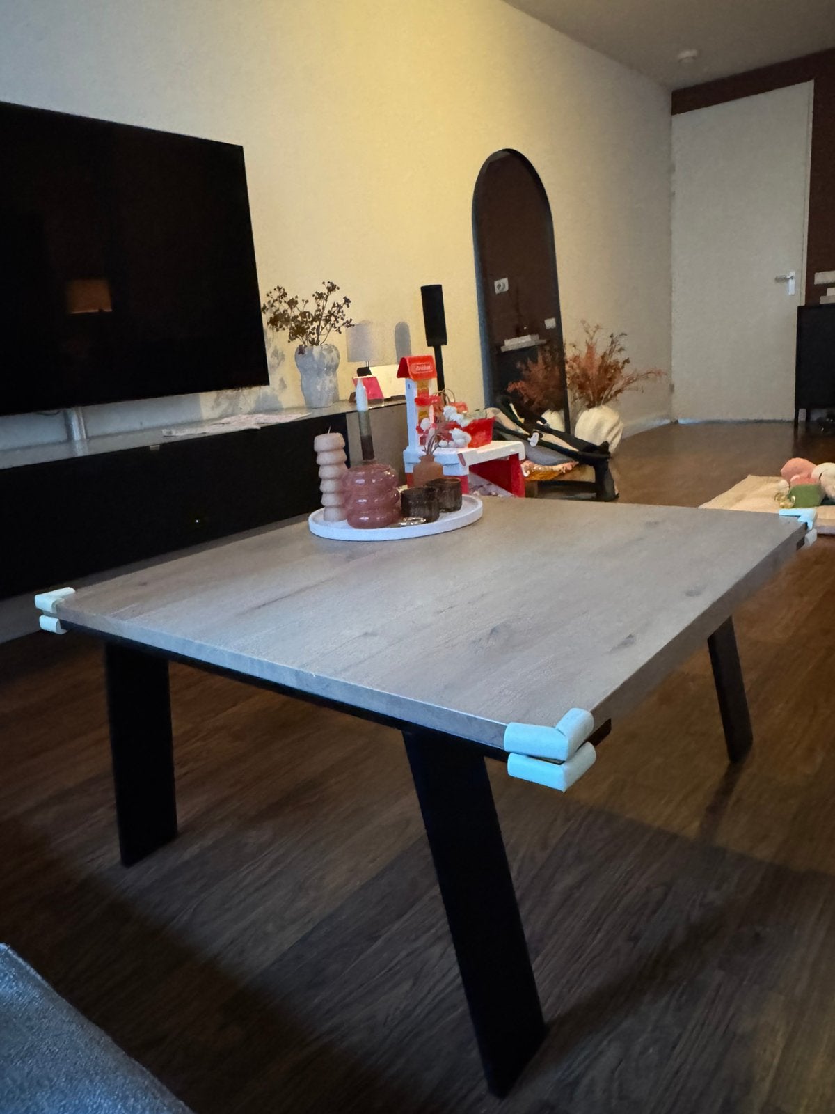 Salontafel Enzo Luca eikenhout, Ophalen, 50 tot 100 cm, 50 tot 100 cm, Zo goed als nieuw