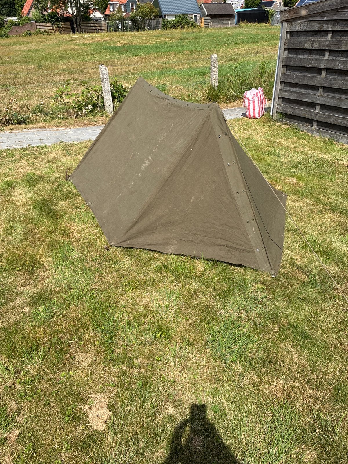 Vintage legertent - 2 persoons, Caravans en Kamperen, Tenten, Verzenden, Gebruikt, Tot en met 2