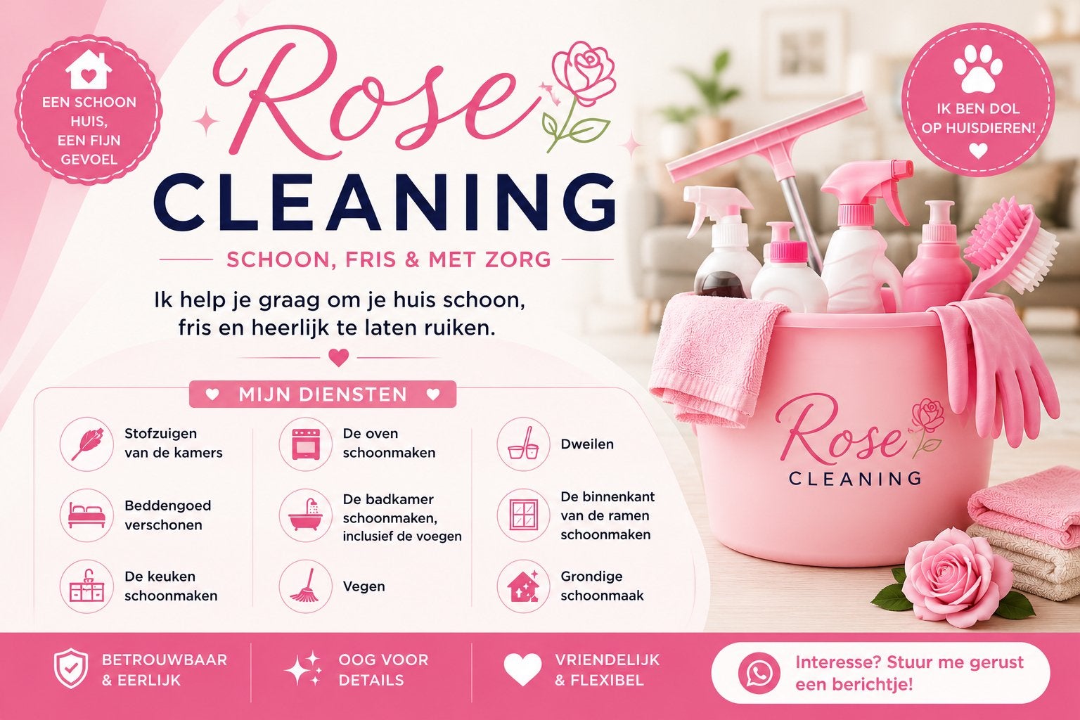Ik zoek iemand die een schoonmaakhulp nodig heeft, Huis en Inrichting, Schoonmaakartikelen, Ophalen