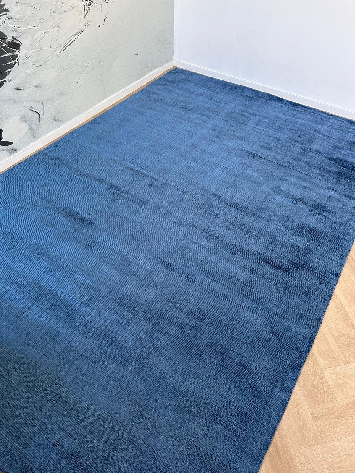 Brinker oyster navy 200/300 viscose, Ophalen, 200 cm of meer, Rechthoekig, Nieuw
