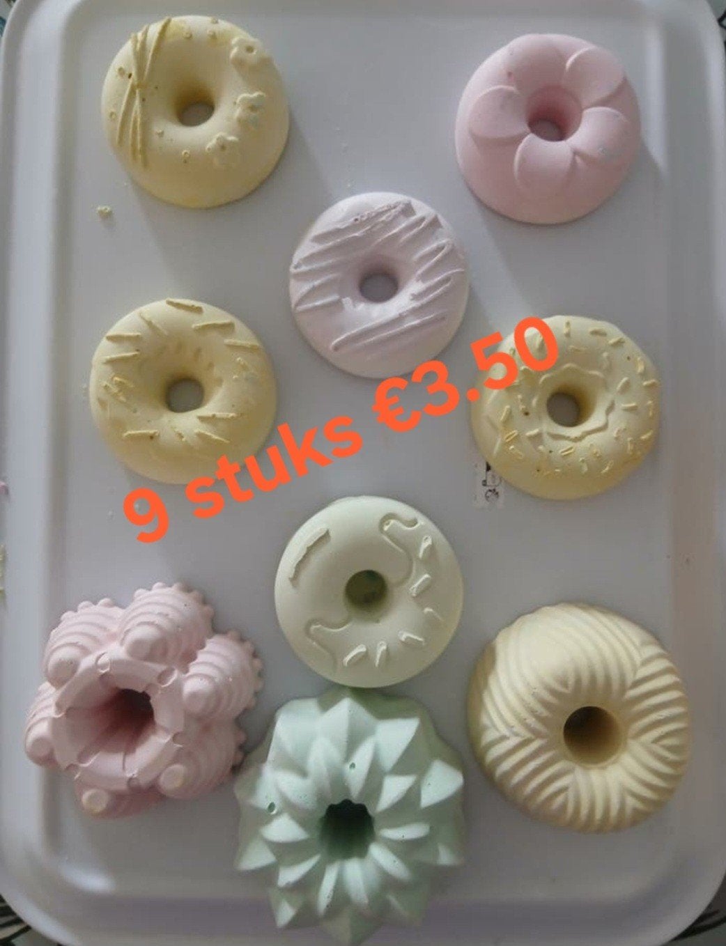 9 stuks stoepkrijt in donut- en bloemvorm, Ophalen of Verzenden, Nieuw