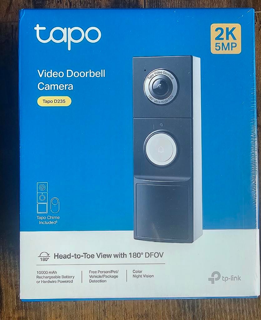 Tapo D235 Video Deurbel Camera - 2K 5MP, Nieuw in doos, Ophalen of Verzenden, Nieuw