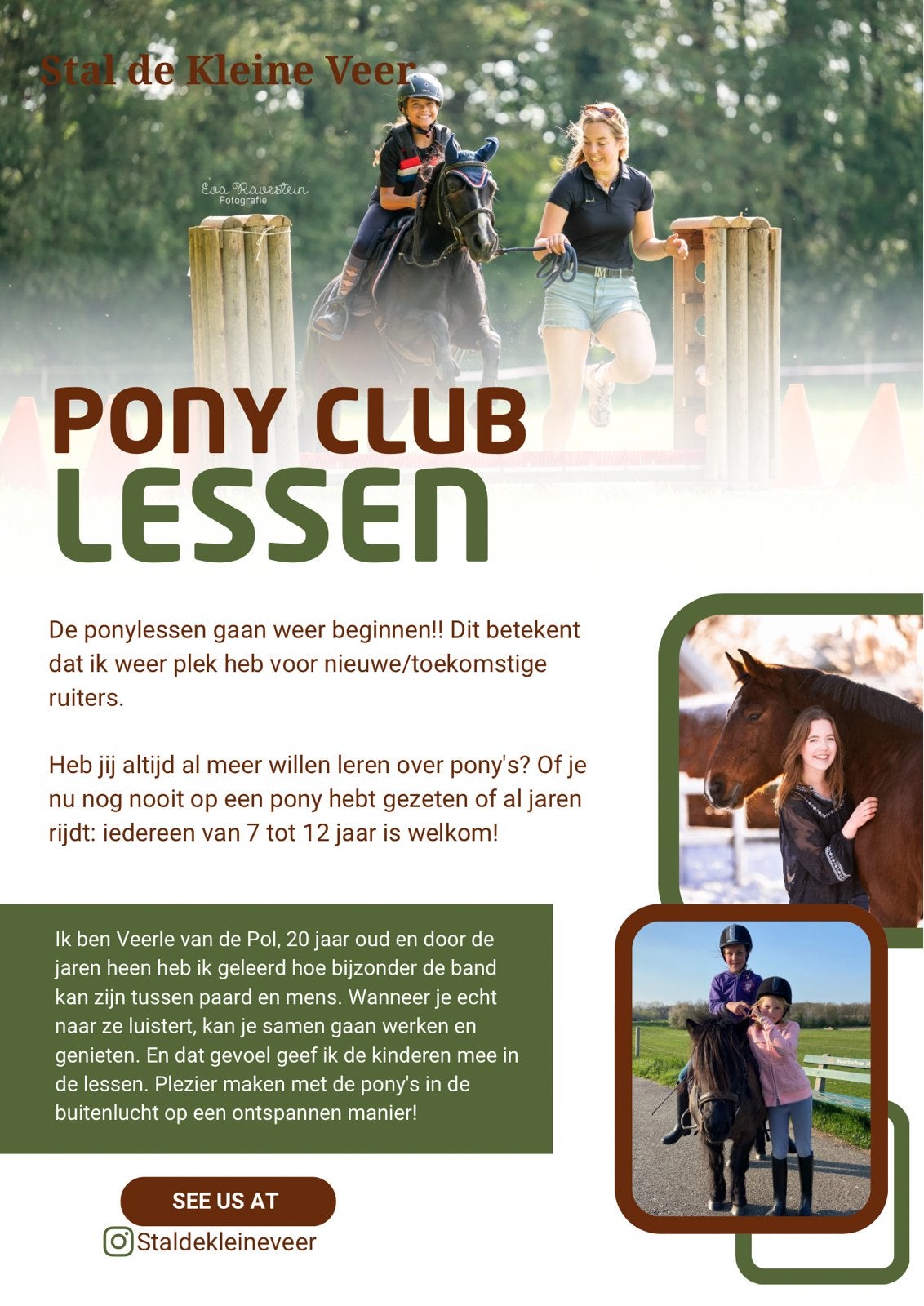 Ponyrijlessen en meer!!, Dieren en Toebehoren, Ophalen, Nieuw