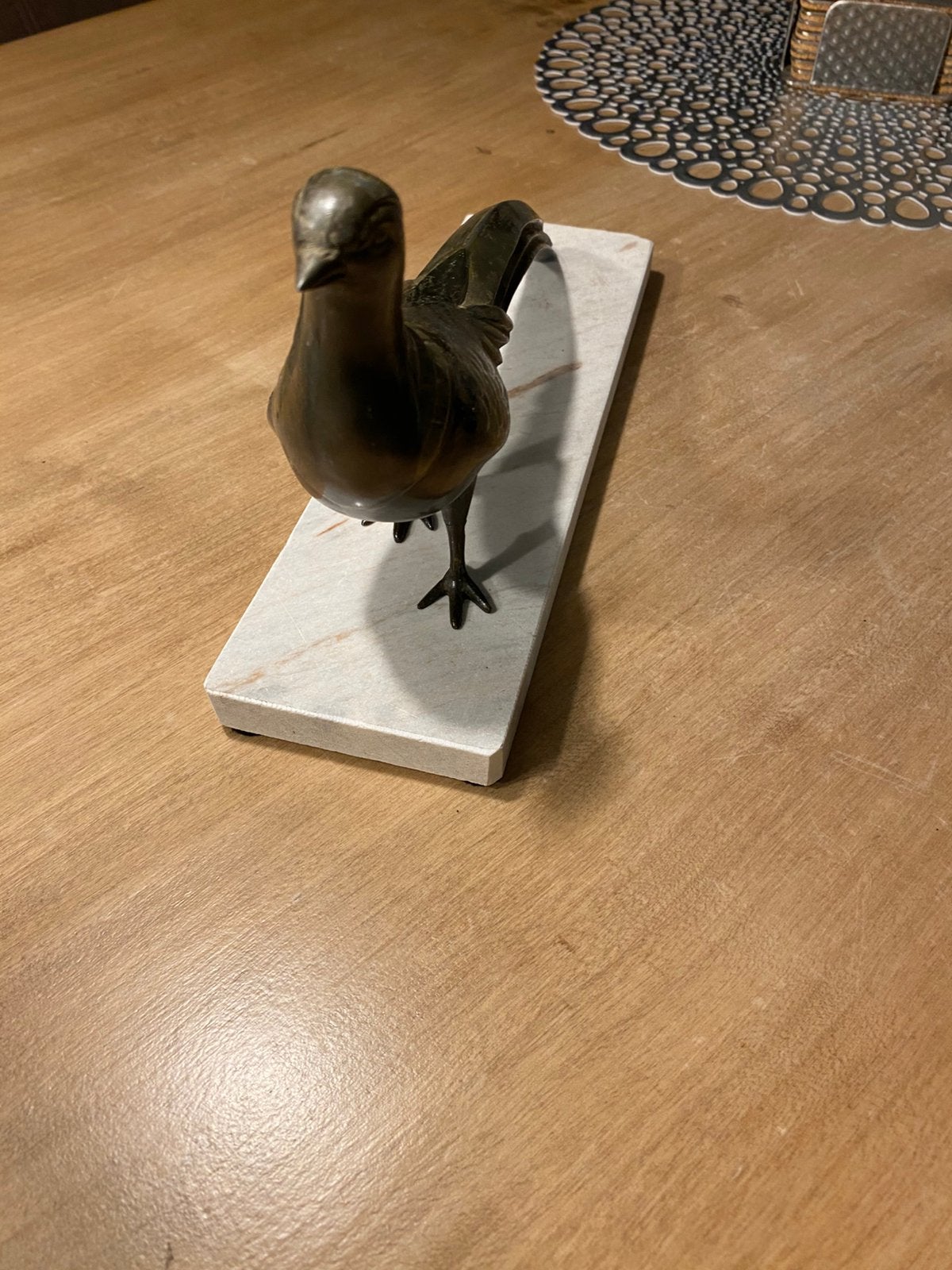 Decoratieve bronzen fazant op marmeren sokkel, Ophalen of Verzenden