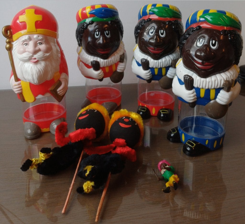 4 sinterklaas piet snoep containers, Diversen, Verzenden, Gebruikt