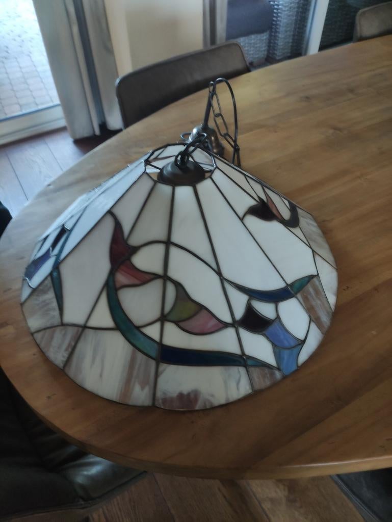 Tiffany hanglamp, Huis en Inrichting, Ophalen, Gebruikt, Glas, Tiffany