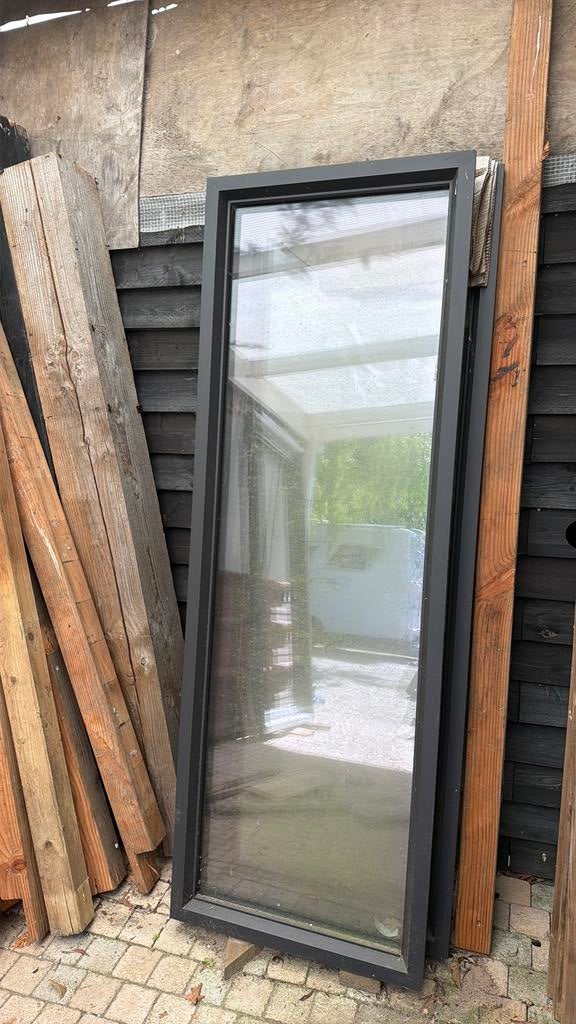 2x zgan kunststof kozijnen dubbel glas tuinhuis veranda, Ophalen, Gevelraam of Ruit, 160 cm of meer, Zo goed als nieuw