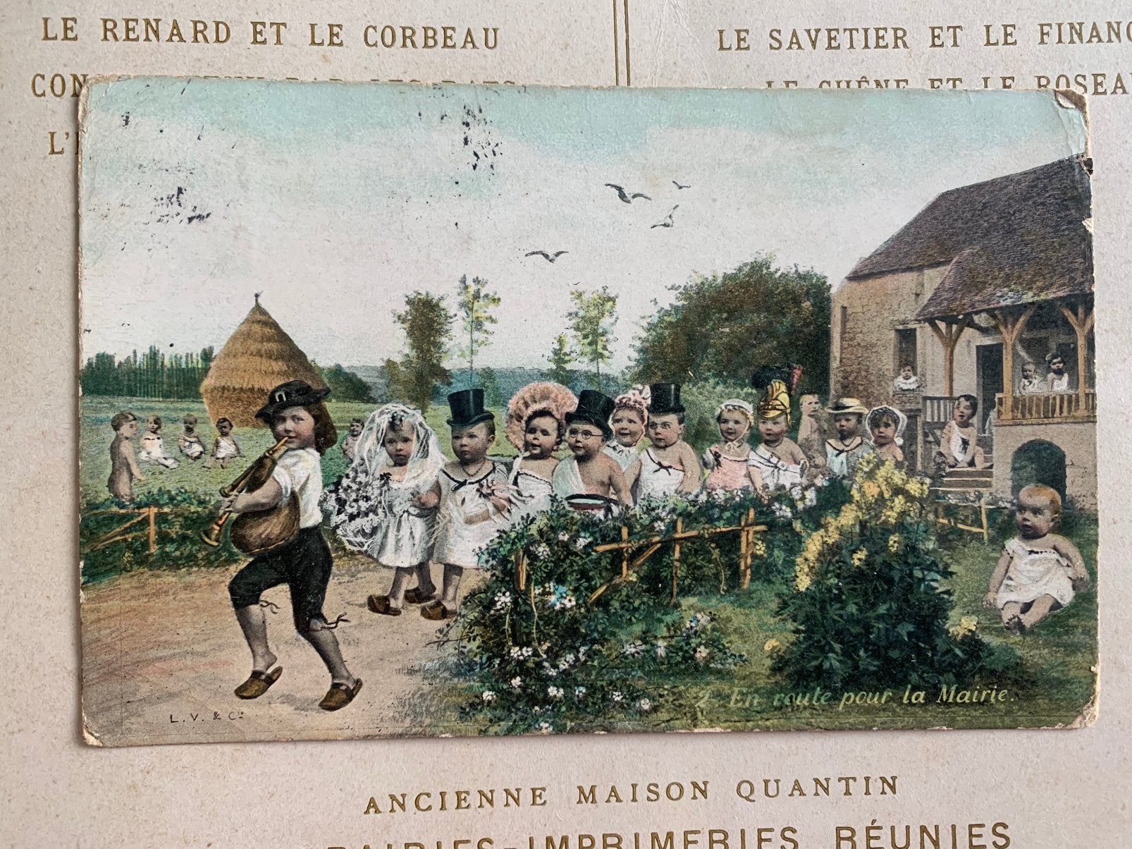 1907 En route pour la Mairie - baby bruiloft (BA), Ophalen of Verzenden, Voor 1920, Gelopen, Kinderen