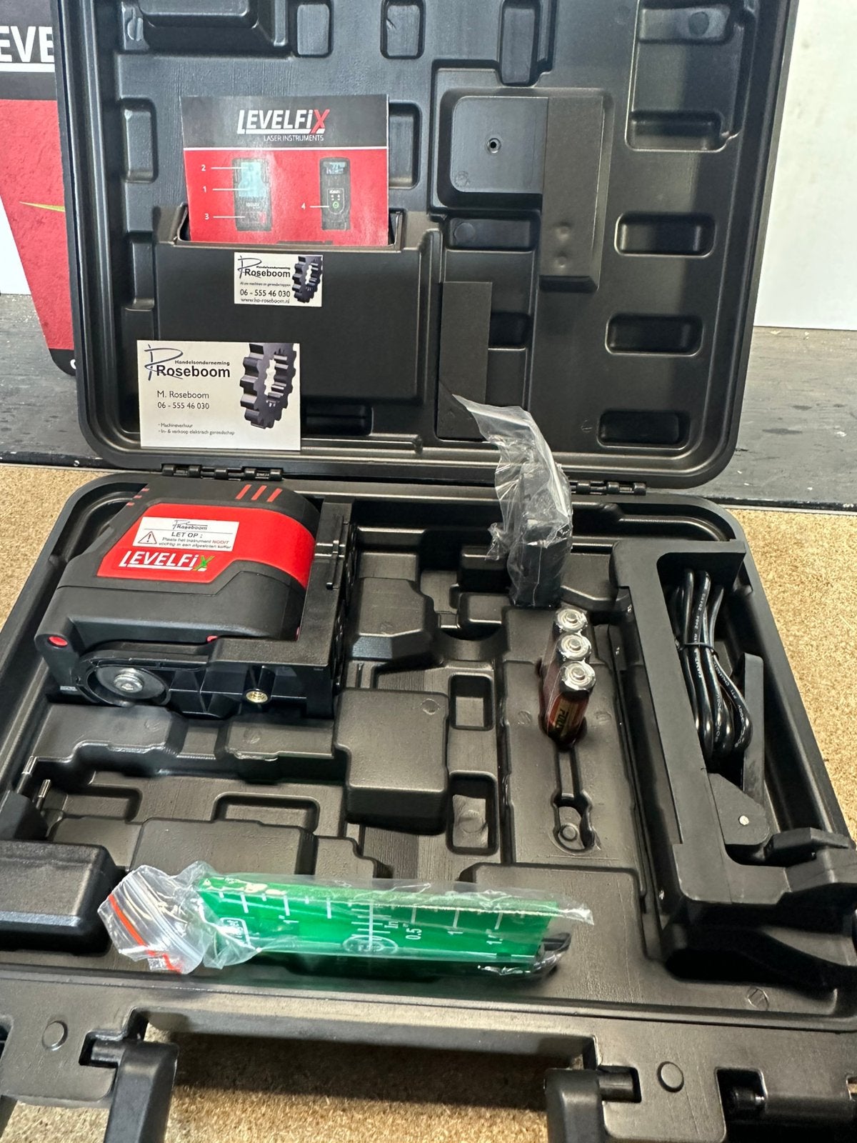 Levelfix kruislijnlaser type CL130 G groen licht met Li-Ion, Www.levelfix.com, Afstand, Nieuw, Ophalen of Verzenden