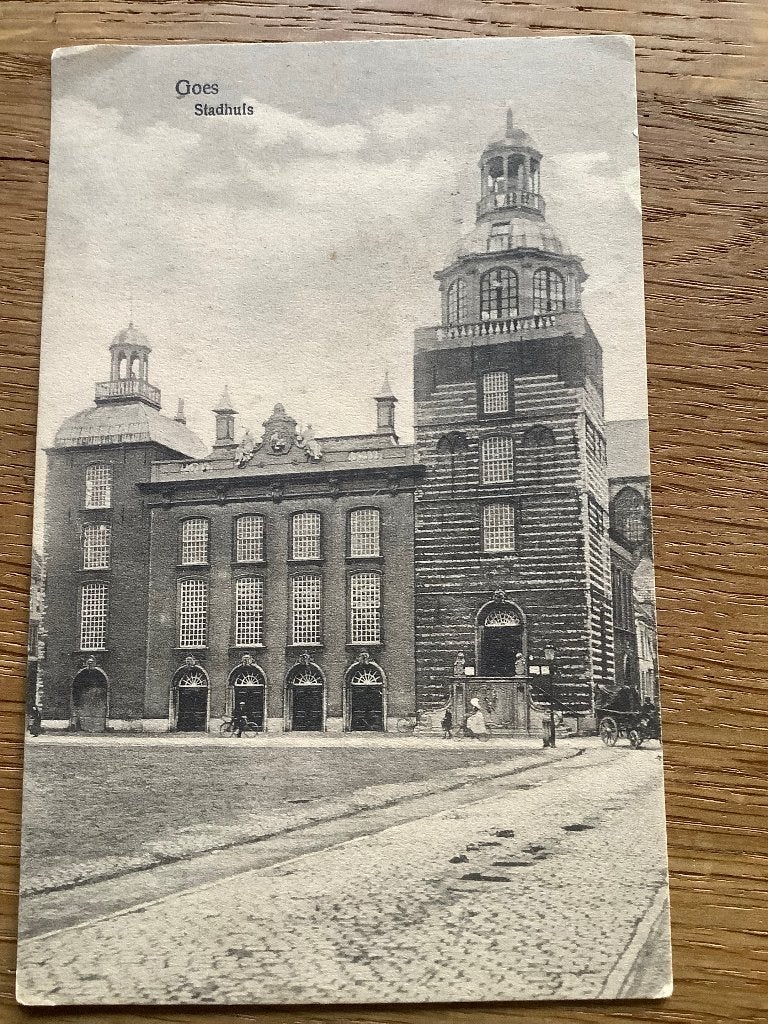 Goes 1911 Stadhuis aan: Annie te  Gussinklo, Verzamelen, Ansichtkaarten | Nederland, Ophalen of Verzenden, Voor 1920, Gelopen