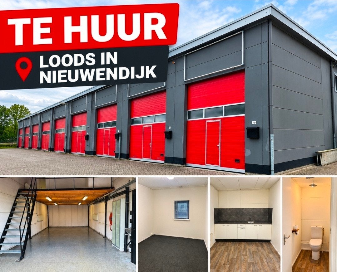 Loods te huur NIEUWENDIJK, 75 m², Huur, Opslag of Loods