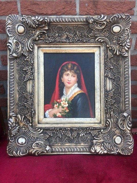 schilderij, portret van een dame, Antiek en Kunst, Kunst | Schilderijen | Klassiek, Ophalen of Verzenden