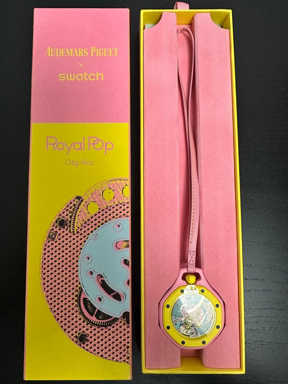 Audemars Piguet x Swatch Royal Pop Zakhorloge, Leer, Swatch, Nieuw, Ophalen of Verzenden