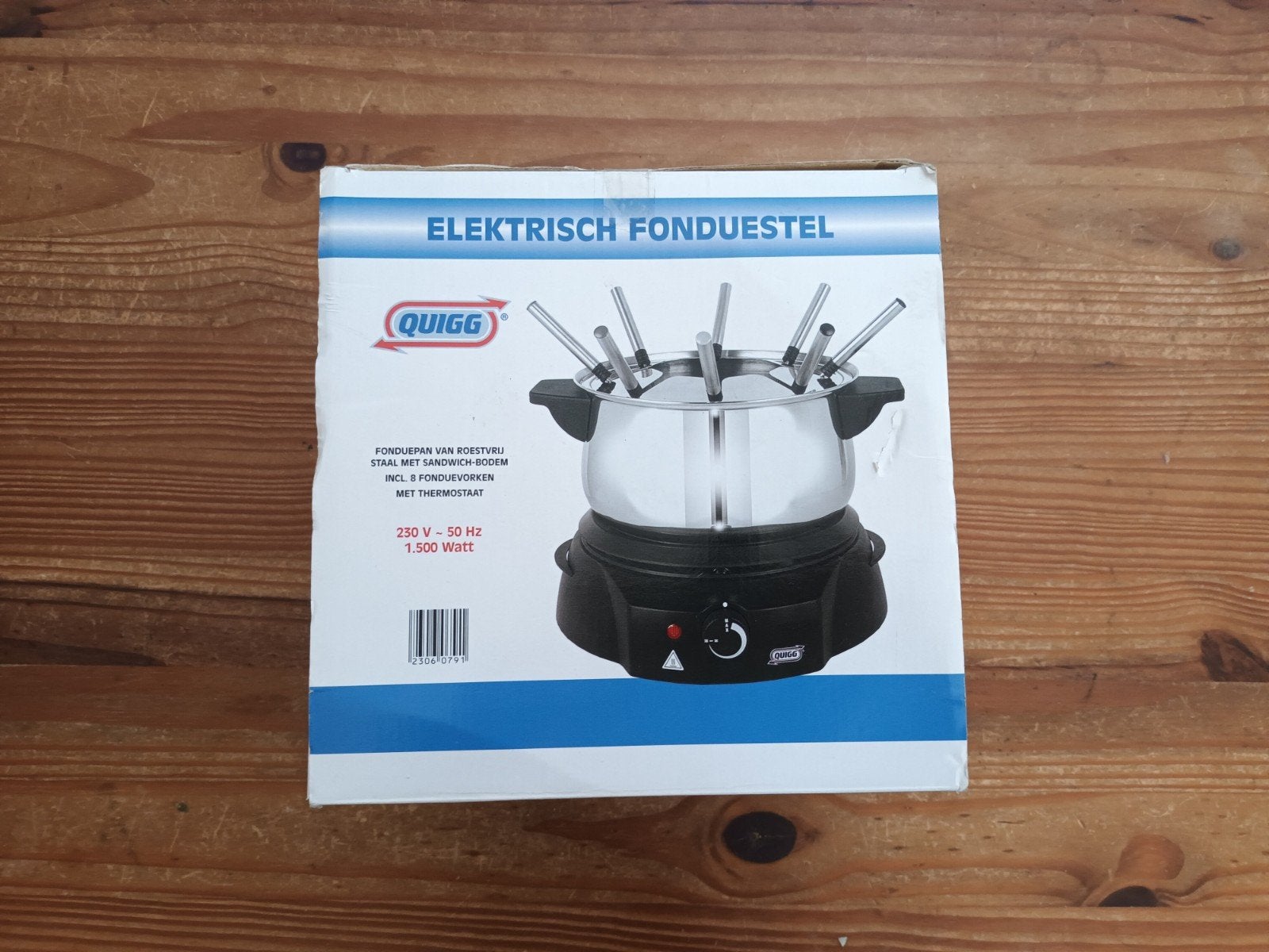 Quigg Elektrisch Fondue Stel - RVS met Thermostaat, Ophalen of Verzenden, Nieuw, Elektrisch, Fondueset