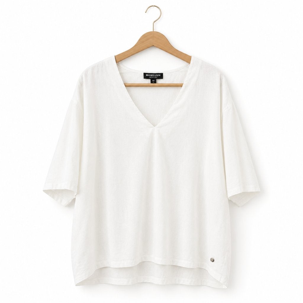linnen blouse magen l 44, Wit, Maat 42/44 (L), Ophalen of Verzenden, Zo goed als nieuw