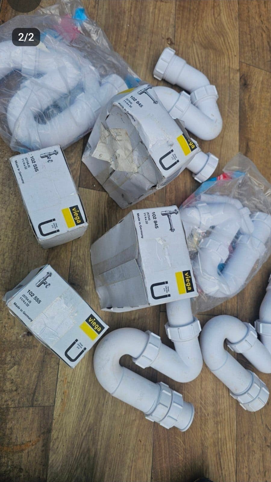 10 Nieuwe Sifons: 4x Chroom Viega, 5x Wit Kunststof, Doe-het-zelf en Verbouw, Sanitair, Ophalen, Nieuw, Chroom, Overige typen