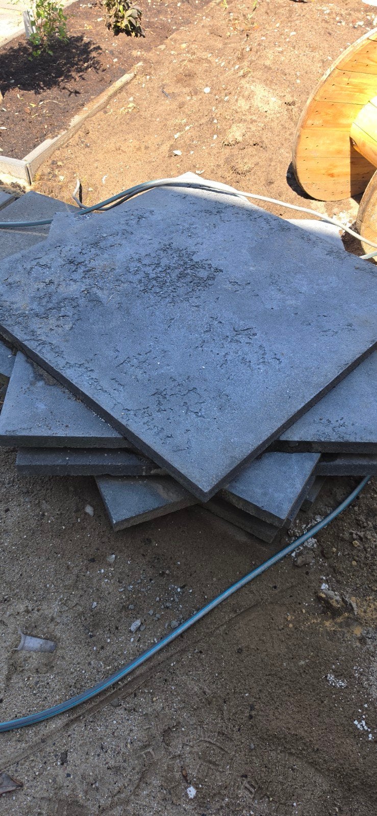 Beton tegels schellevis antraciet tuin terras 1x1m partij, Tuin en Terras, Tegels en Klinkers, Ophalen, Schellevis, Schellevis