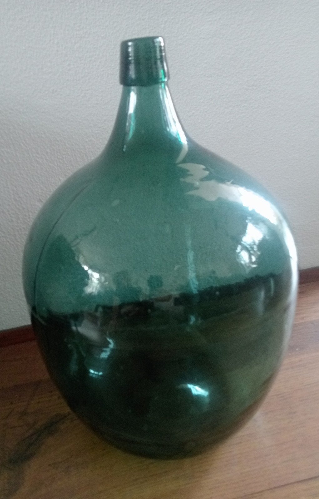 Grote groene glazen vintage vaas / fles ca. 55 cm hoog, Ophalen, Groen, Glas, 50 tot 75 cm