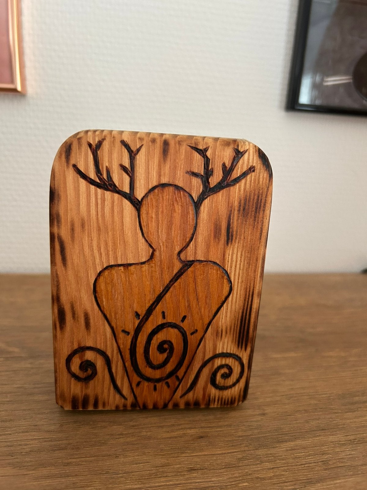 Houten ornamenten (2) mannetje en vrouwtje, Ophalen of Verzenden, Zo goed als nieuw, Mens