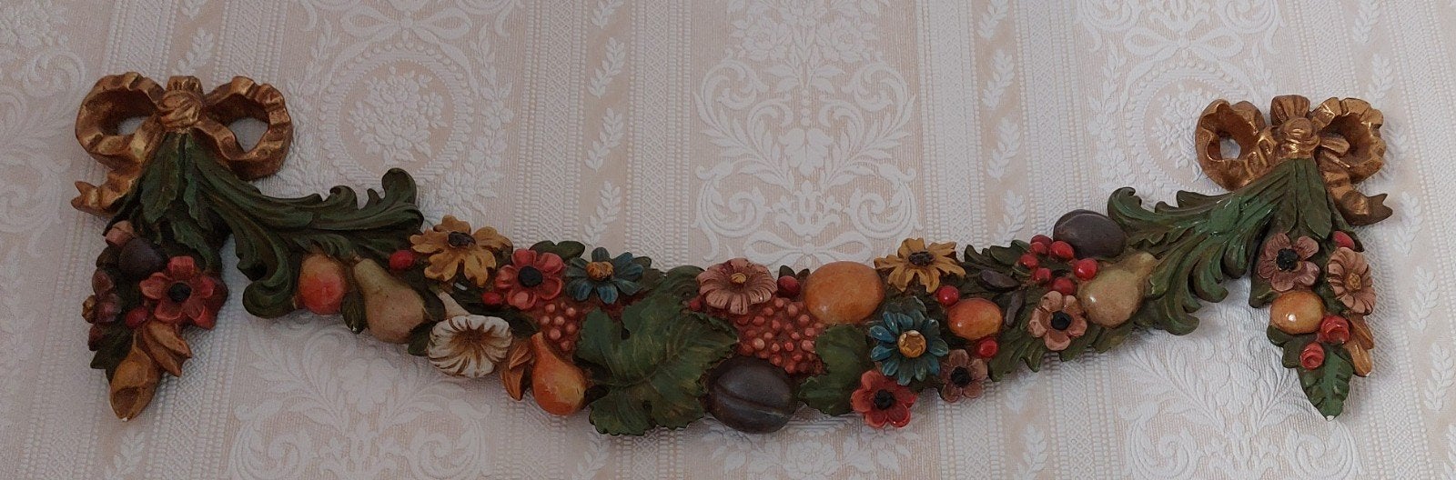 Decoratieve brocante gipsen ornament met fruit en bloemen, Ophalen, Zo goed als nieuw, Overige materialen