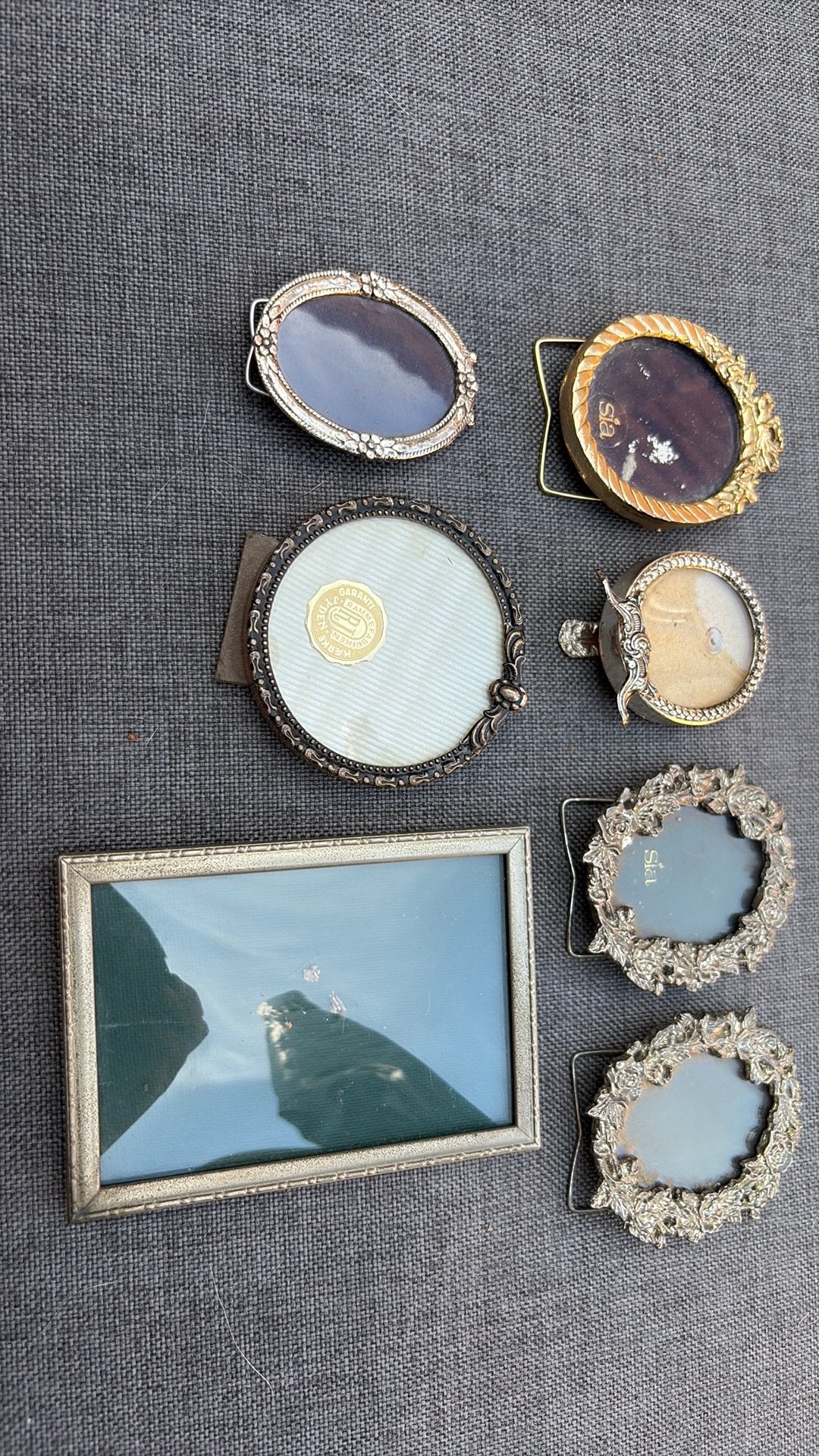 Setje van 7 kleine vintage Fotolijstjes van oa Sia, Antiek en Kunst, Ophalen of Verzenden