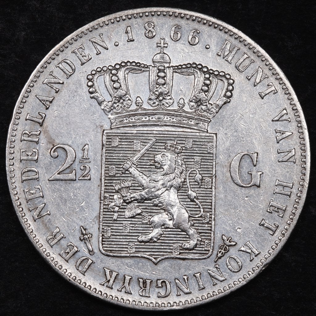 Rijksdaalder 1866. Zfr/Pr. (P), Koning Willem III, Zilver, Ophalen of Verzenden, Losse munt