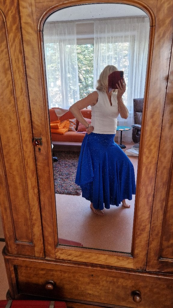 rok flamenco blauw maat 36-38, Blauw, Ophalen of Verzenden, Zo goed als nieuw, Maat 36 (S)