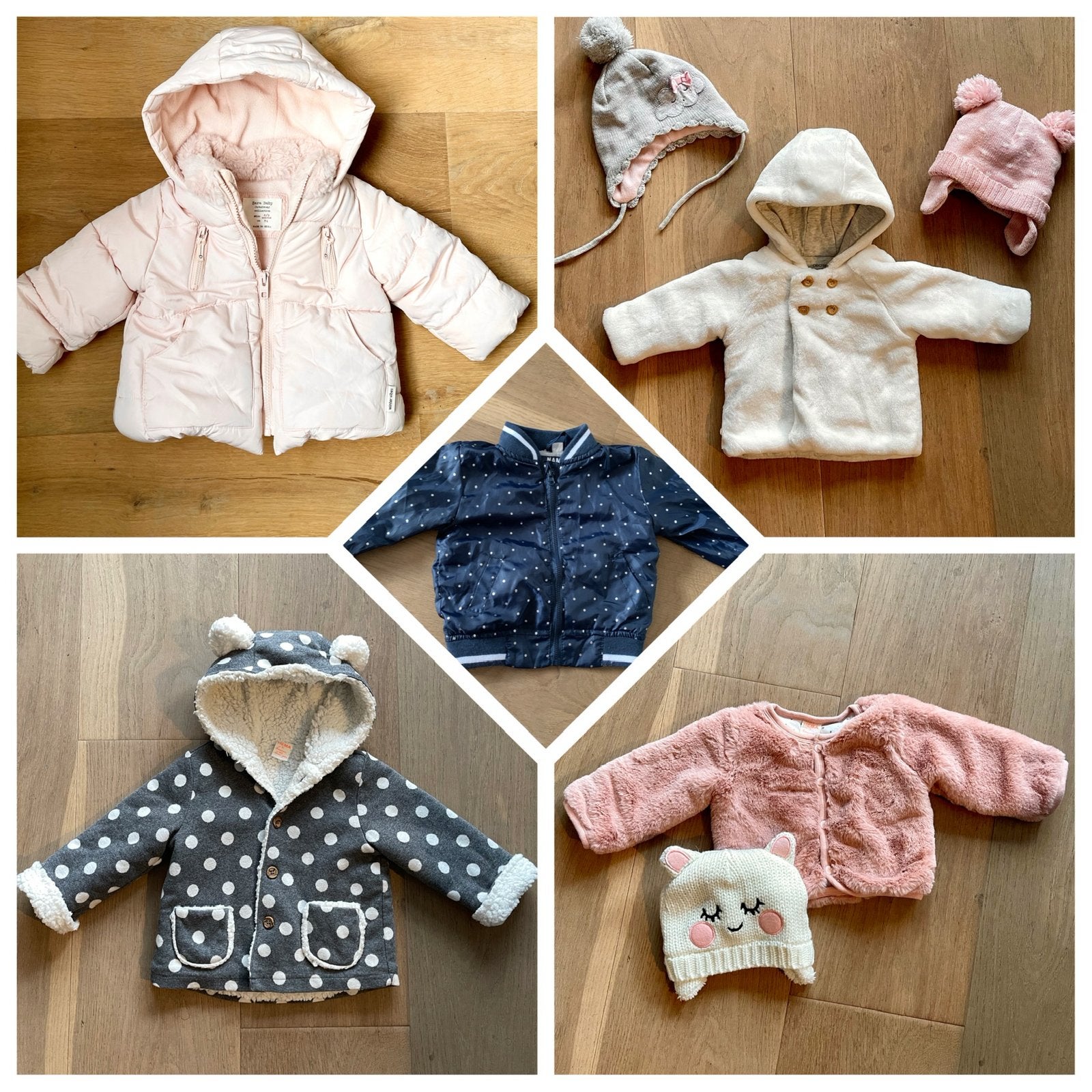 🌸 Meisjes jasjes + mutsen maat 68,74,80 per set of alles, Ophalen, Zo goed als nieuw, Maat 68