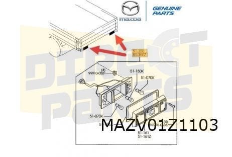 Mazda E2200 Pick-up achterlichtunit Links Origineel!  SA1051, -, Verzenden, -, Nieuw