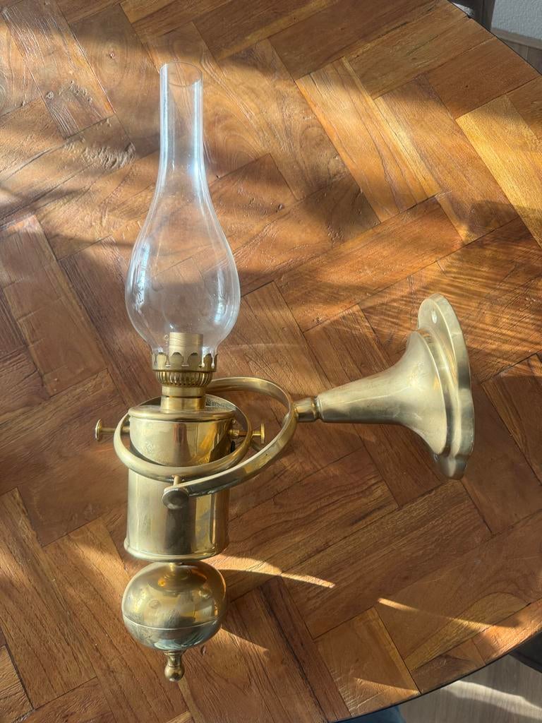 Foresti suardi Messing Wandlamp met Glazen Kap nieuw!!!, Ophalen of Verzenden
