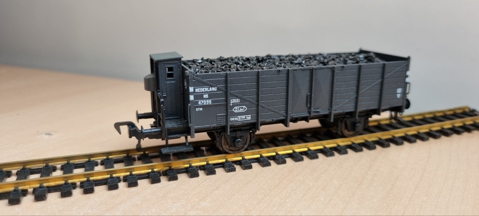 Fleischmann hogeboord wagon met remmershut NS, Gebruikt, Gelijkstroom, Fleischmann, Wagon