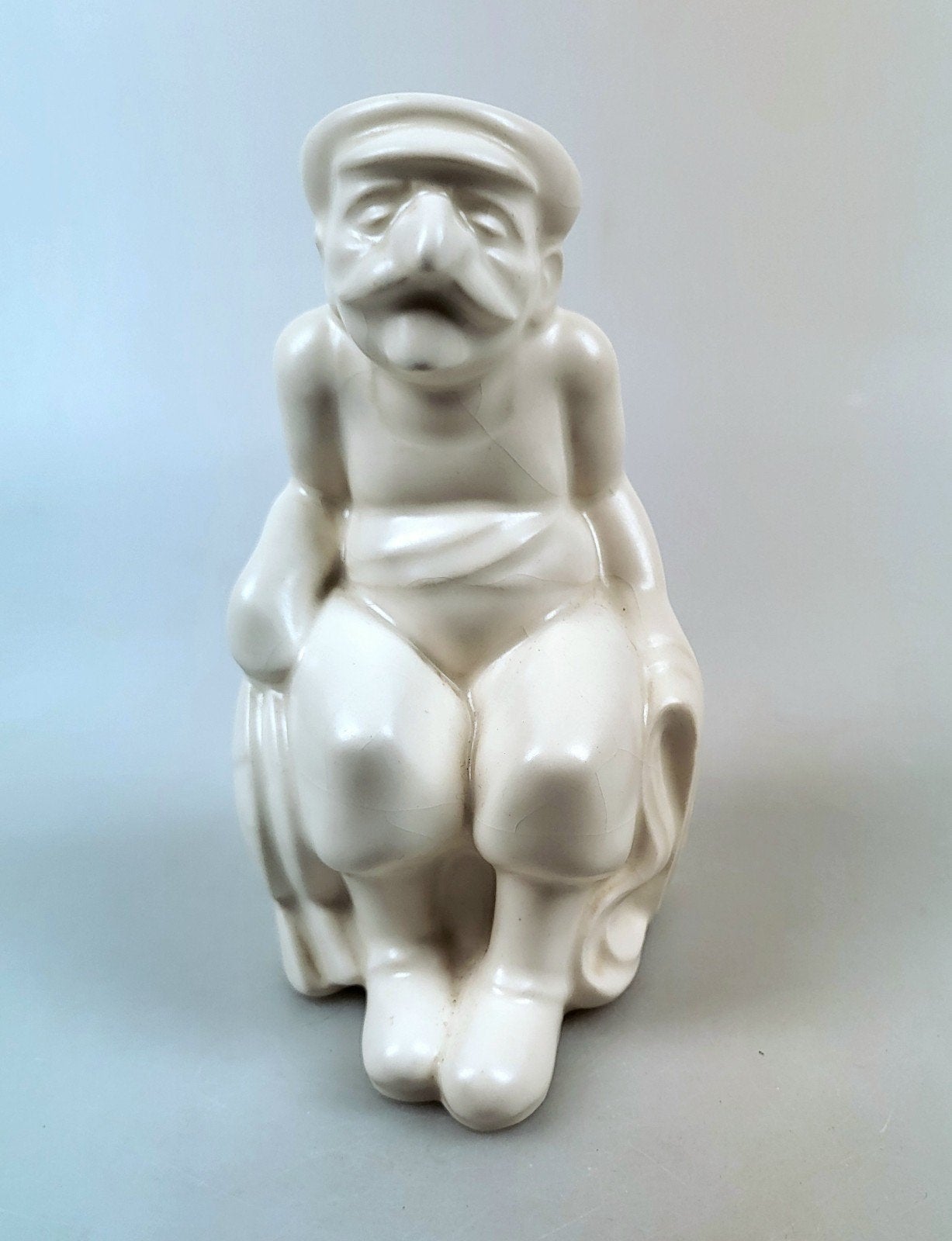 Wit platelen beeldje van een visser, art deco, Ophalen of Verzenden
