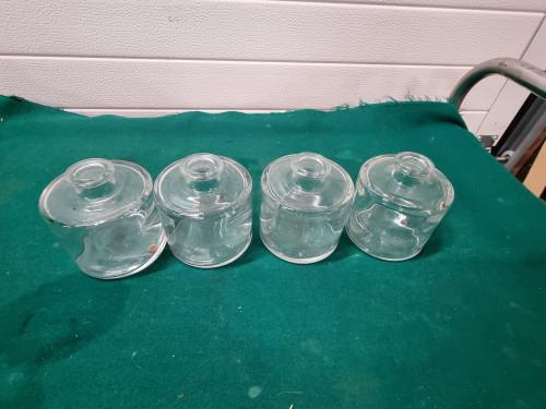 Vaas flesjes glas vier stuks, Huis en Inrichting, Woonaccessoires | Vazen, Ophalen of Verzenden, 'T Olde Gre-j, Info@toldegrej.nl