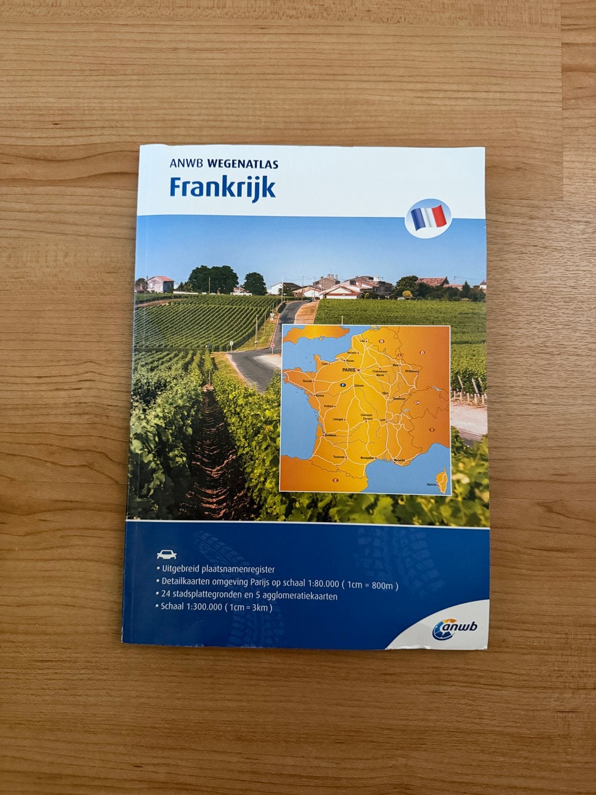 ANWB Wegenatlas Frankrijk - Gedetailleerde wegenkaart, Europa, Reisgids of -boek, ANWB, Ophalen