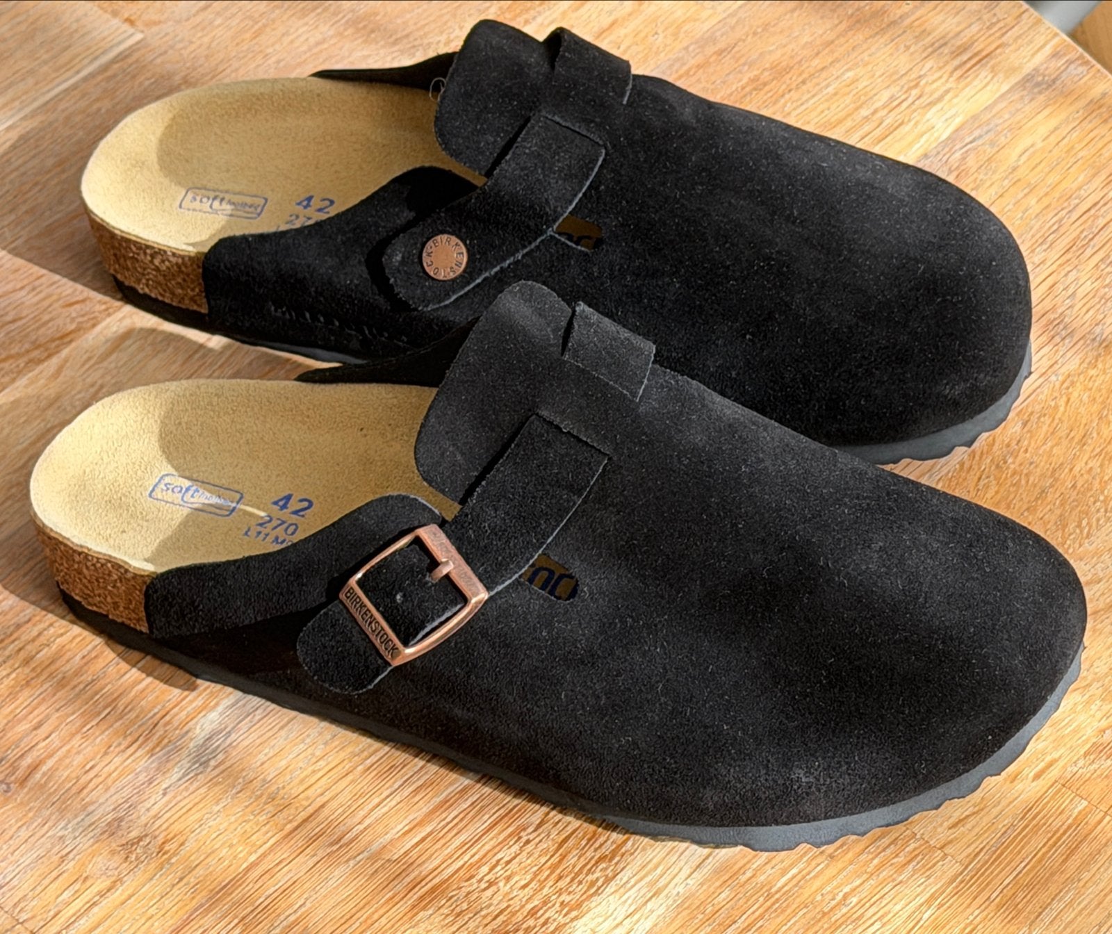 Birkenstock Boston Clogs Zwart Suède - Maat 42, Ophalen, Nieuw, Zwart, Instappers