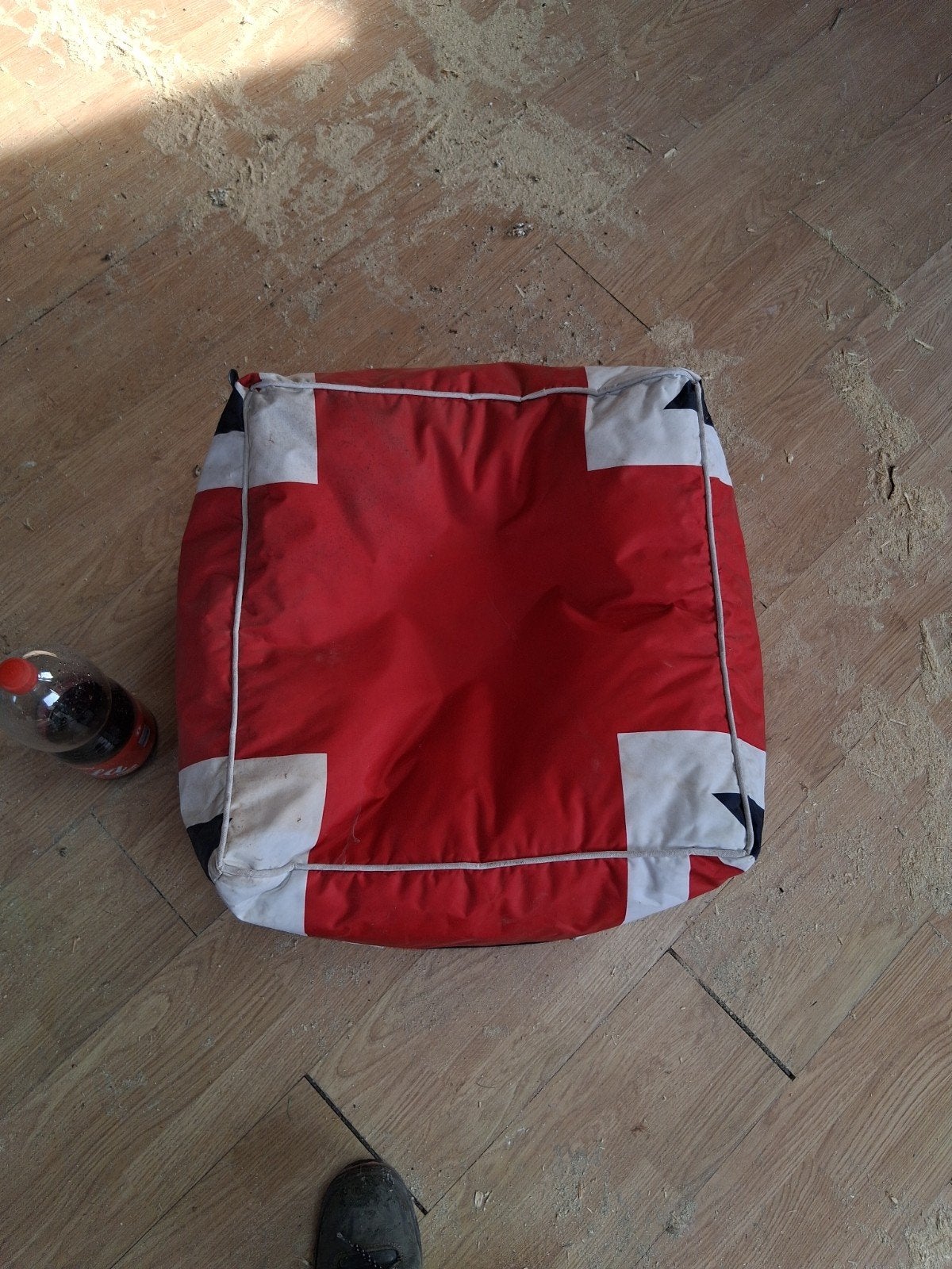 Zitkussen met Union Jack design, Ophalen of Verzenden, Gebruikt, Meerkleurig, Textiel