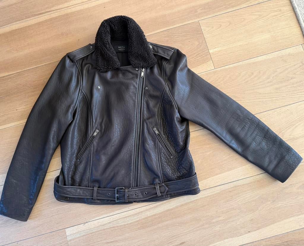 Supef leren jack Maurs Claudia Sträter m 46, Kleding | Dames, Jassen | Winter, Zo goed als nieuw, Maat 46/48 (XL) of groter, Bruin