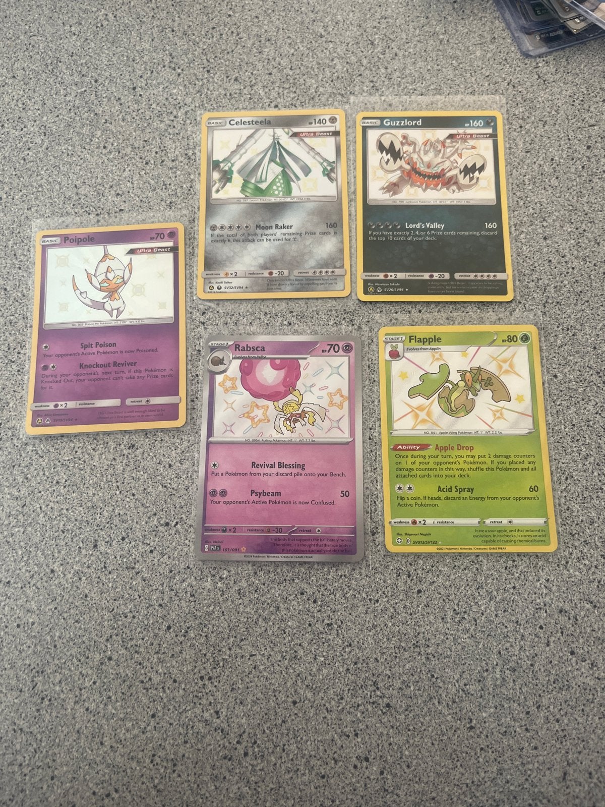Pokémon Kaarten: Shiny Lot met 5 unieke kaarten, Ophalen of Verzenden, Zo goed als nieuw, Meerdere kaarten, Foil