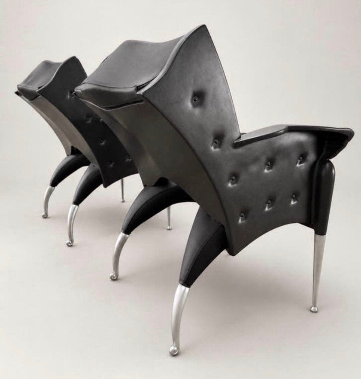 2x Borek Sipek, Maletak Lounge Chairs for Maletti, c90s, Ophalen, Vintage Borek Sipek Design, Gebruikt, Leer