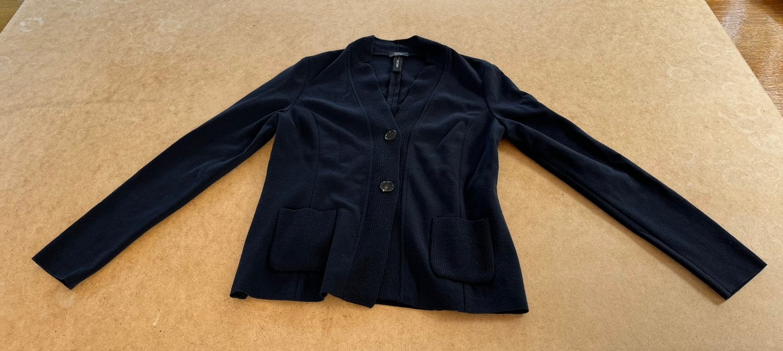 fijngebreid diep donkerblauw damesvest van MarcCain mt 40/42, Ophalen of Verzenden, Zo goed als nieuw, Maat 42/44 (L), Blauw